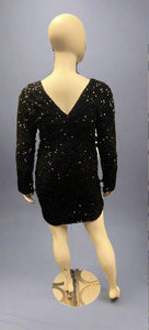 Velvet Sequin Mini Dress-Back