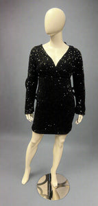 Velvet Sequin Mini Dress-Front