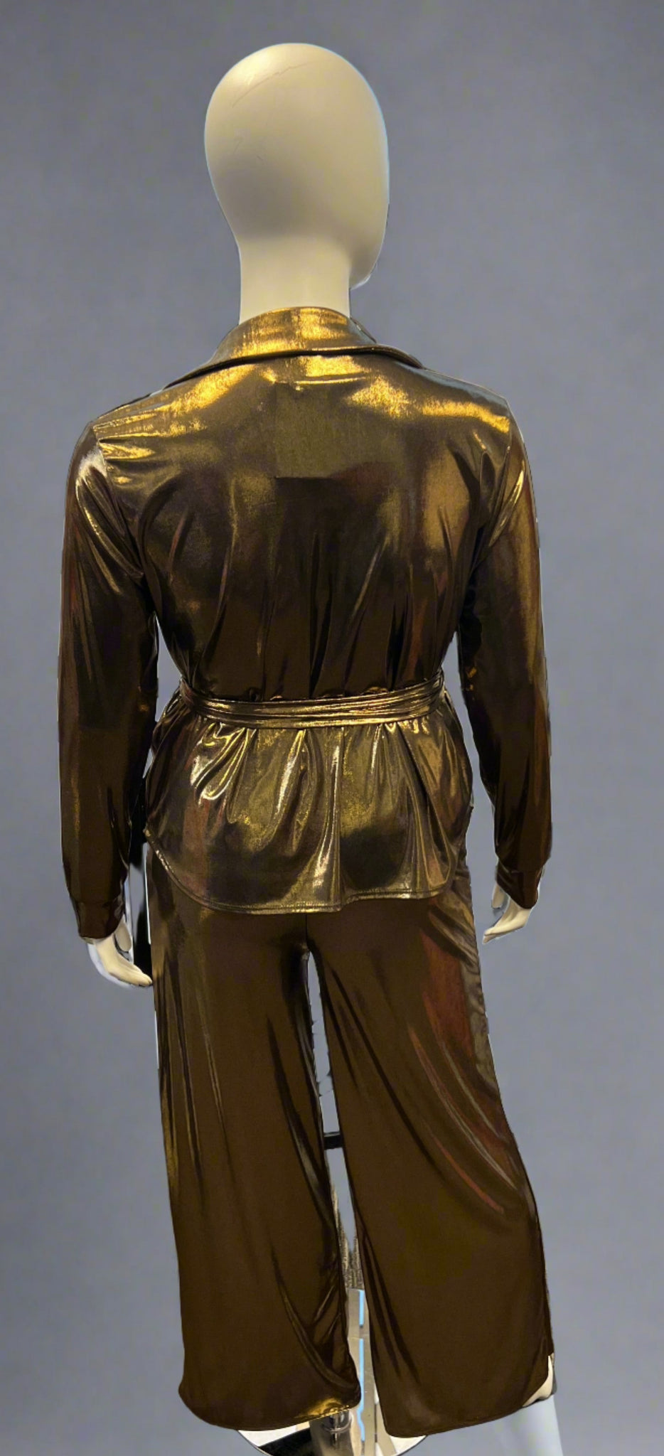 Metallic Belted Matching Set -Back 