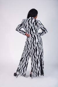 black and white sequin zebra style patterned duster 